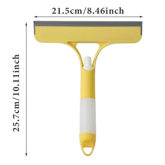 3 in 1 Window Cleaning Scraper, 2025 New Squeegee for Shower Glass, 3 in 1 Spray Function for Glass Doors for Windows Glass, Mirrors Scraper, Brush. All-Purpose Window Cleaner Tool